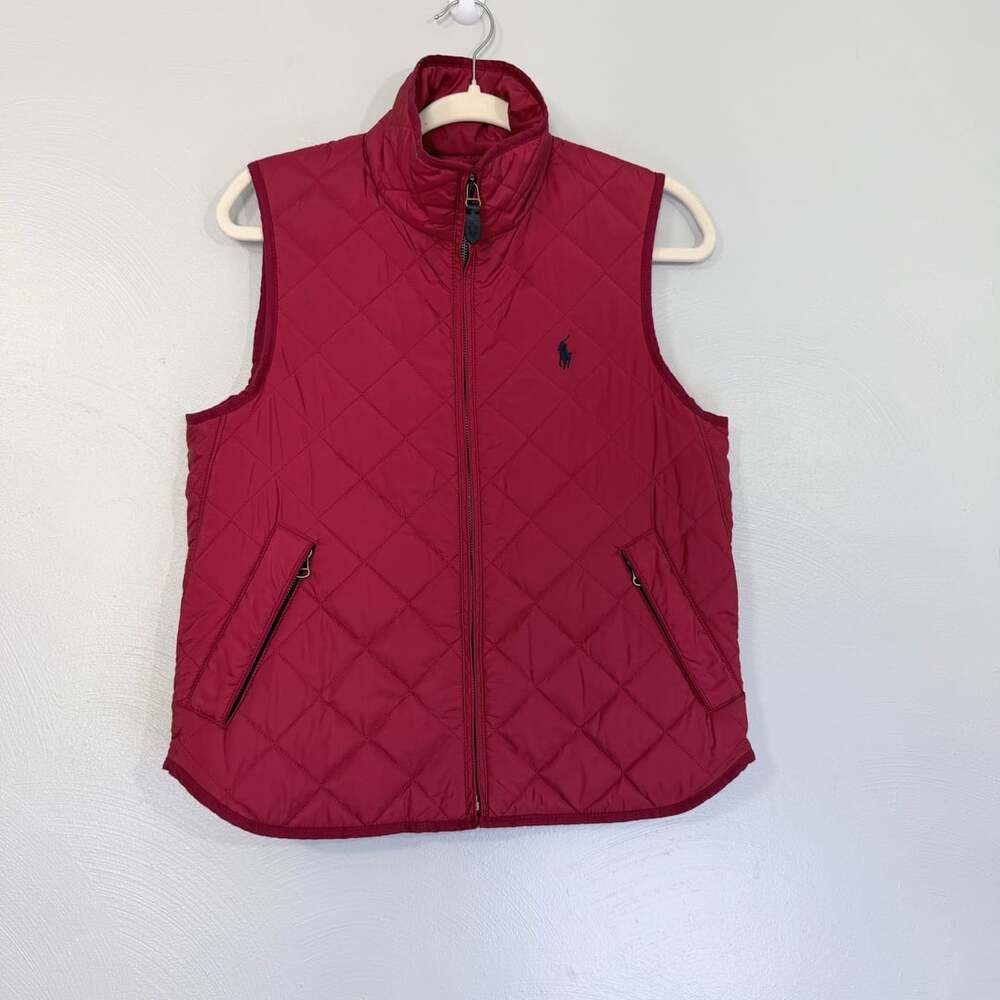 Polo Ralph Lauren Red Diamond Stitch Quilted Vest Full Zip womens M
A8
